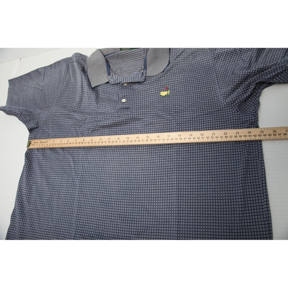 Amen Corner Masters Golf Polo Shirt Mens XL Blue Geometric Short Sleeve - Picture 7 of 11